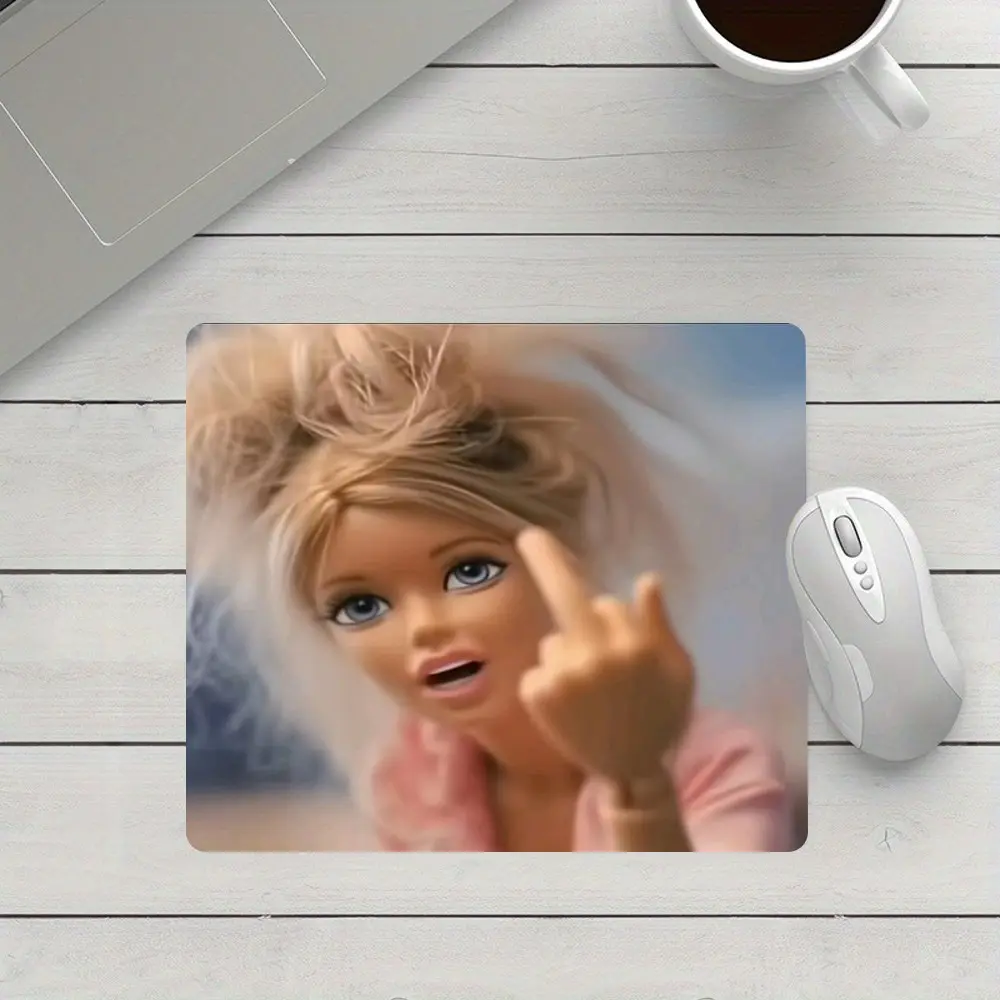 Funny Sassy "Middle Finger" Meme Small Square Mouse Pad, Stitched Lockedge Rubber Anti-Slip Protective Desk Mat, Ideal for Meme Lovers, Gamers & Home Desktop Decor
