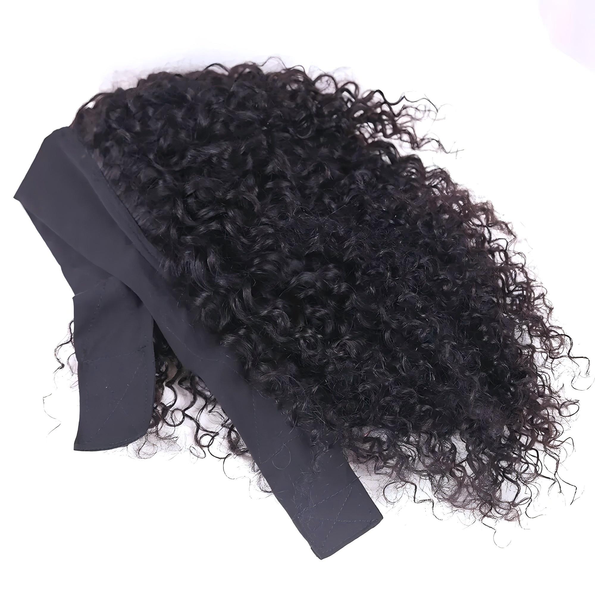 Bling Hair Headband Wig Human Hair Short Curly Wig For Women Glueless Kinky Curly Cheap Wig Fall Machine Made Non Lace Brazilian Remy Hair TikTokShopHolidayHaul