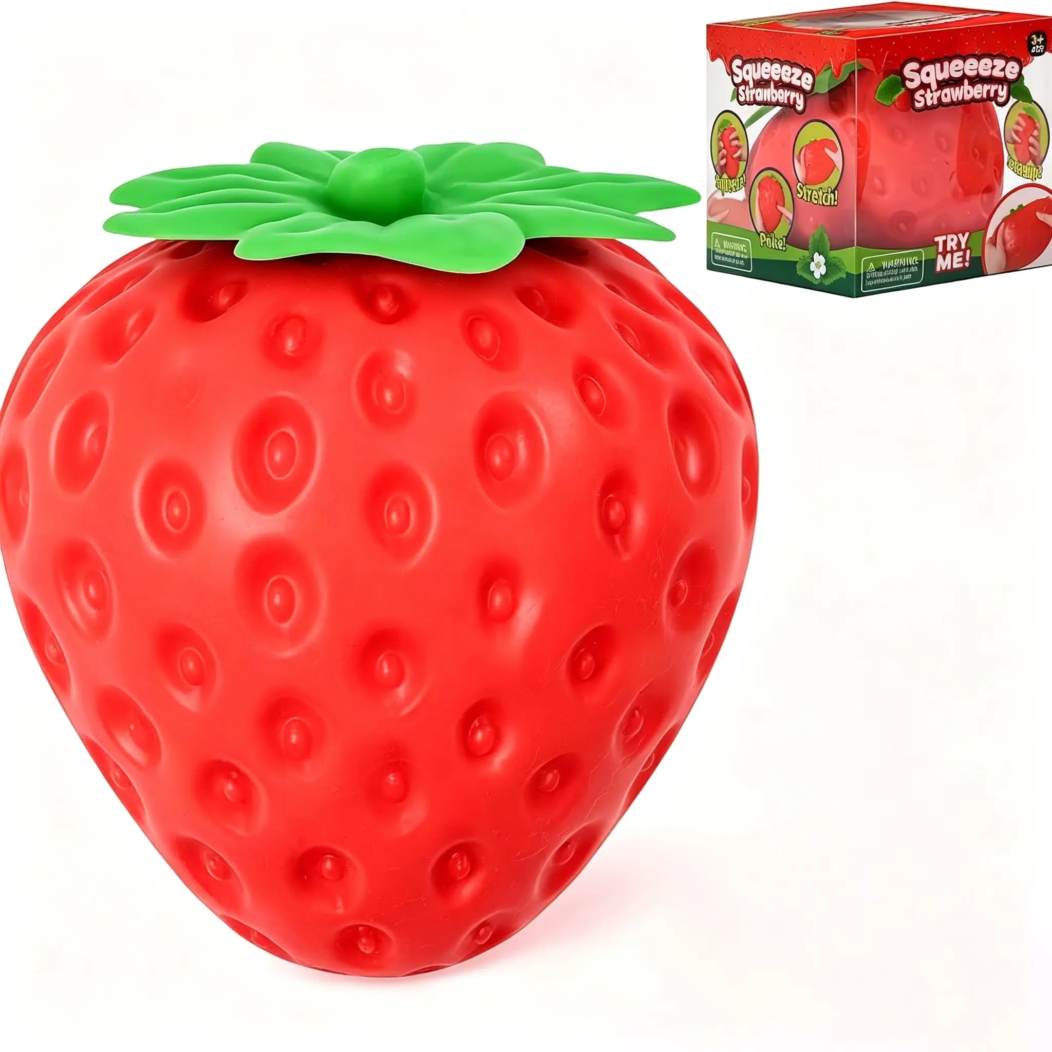 Strawberry Squishy-5.5 IN Jumbo Slow Rising Squishys,Squeeze Toys,Giant Strawberry Squishy,Soft Fruit squishys,Sensory Toys for Stress Relief, Party Favors Gift for Boys Girls Adults