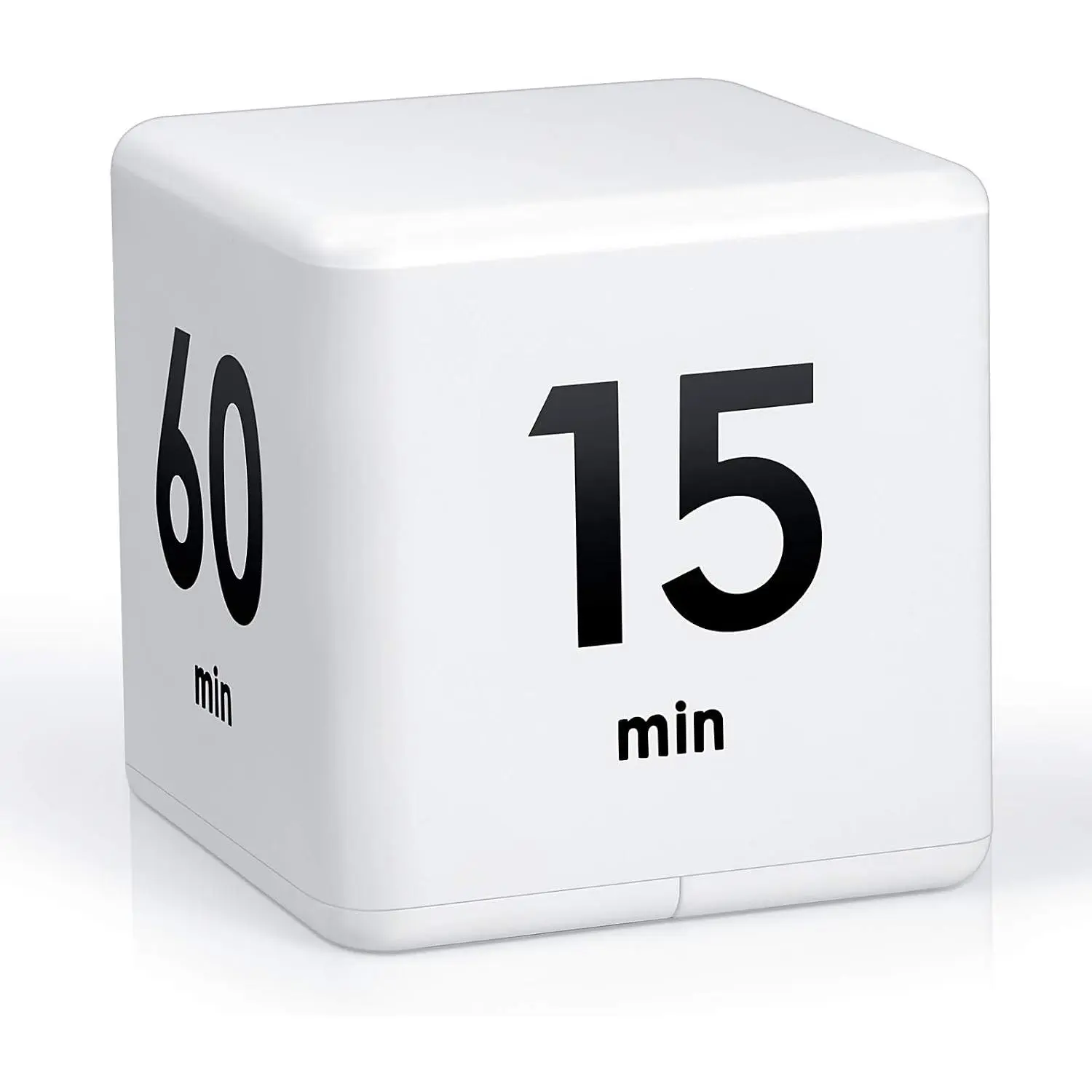 Cube Timer, Gravity Sensor Flip Timer for  Productivity, Classroom Kitchen Study Workout Cooking Desk Timers for Time Management, 15 20 30 60 Minutes Countdown Tool(White)