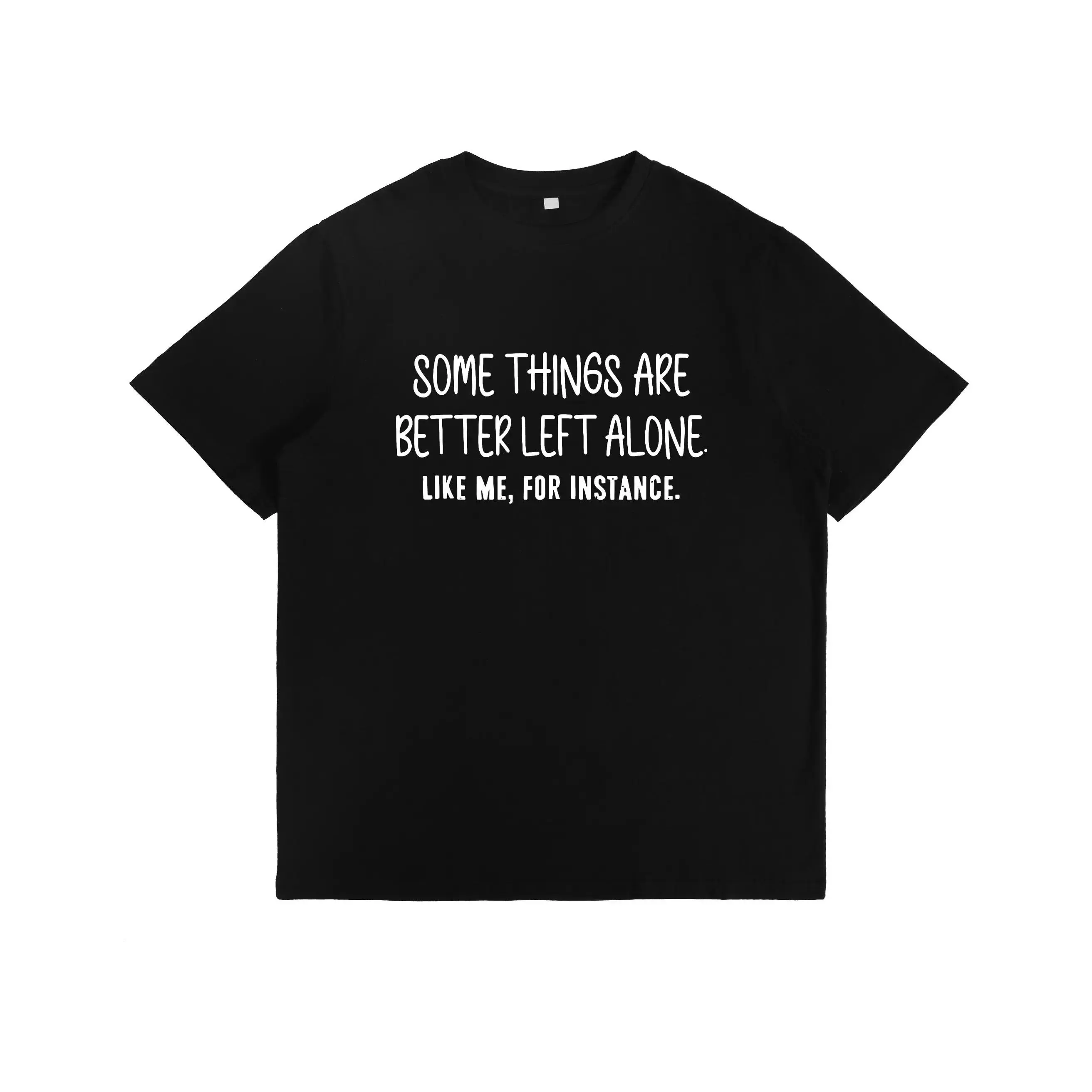 Premium Short-Sleeve Round Neck Casual Streetwear Sports Top with Witty Introverted Humor Print