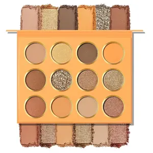Eyeshadow Palette, Orange Brown Nude Matte Glitter Eye Makeup, Blendable Warm Neutral Eyeshadow for Daily Look #EyeshadowPalette #NeutralEyeshadow #MatteGlitterEyeshadow #EyeMakeup #DailyMakeup