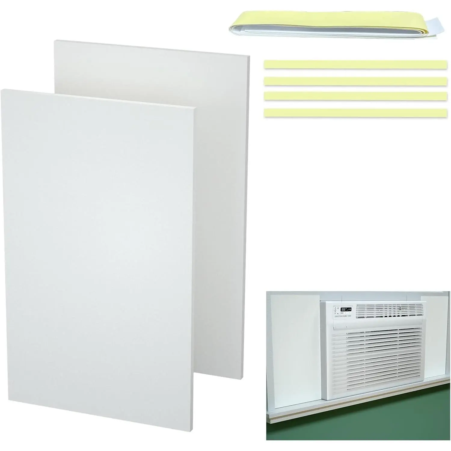 Window Air Conditioner,Side Insulated Foam Panel, Summer/Winter Heat and Draft Insulating,Simple Set Panels Window Seal Thickness 0.75in