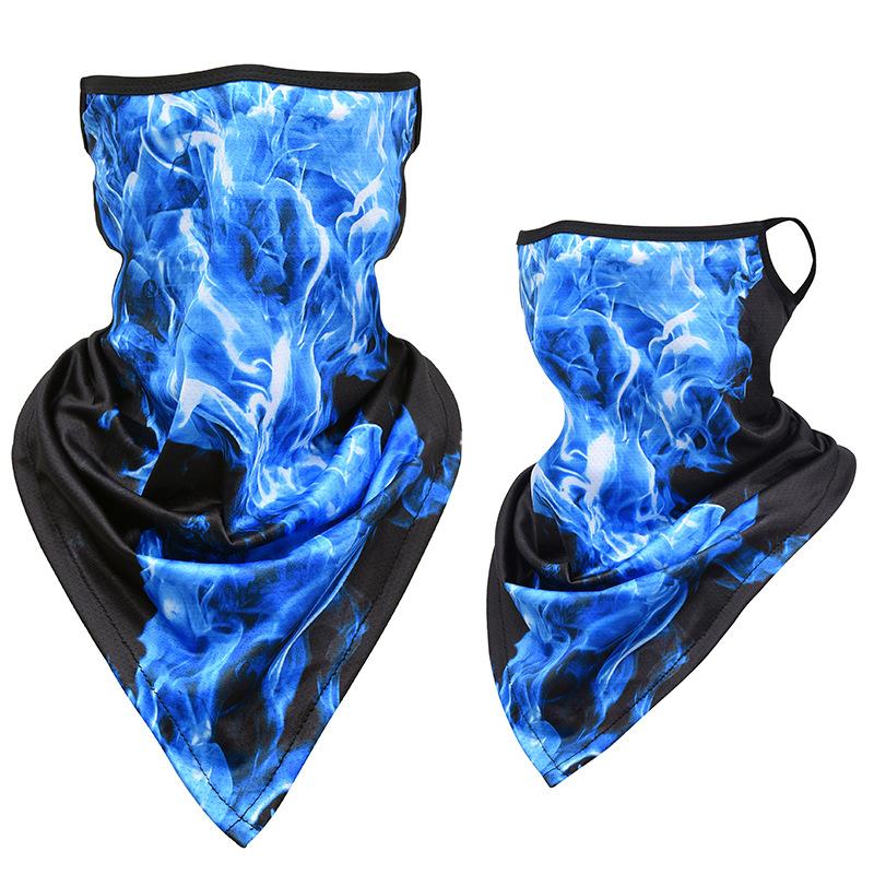 Ice silk ear mask triangular towel neck cover mesh sun protection outdoor cycling fishing windproof scarf men's and women's face towels summer Warm Compression Knee