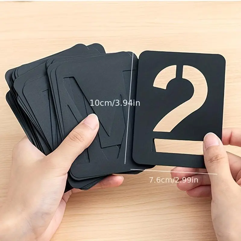 42pcs Reusable Alphabet Letter Number Symbol Craft Stencil Kit for Painting, Interlocking Hollow Stamping Embossing Template for Wood, Wall, Fabric, Rock, Chalkboard, Sign, DIY Art Projects