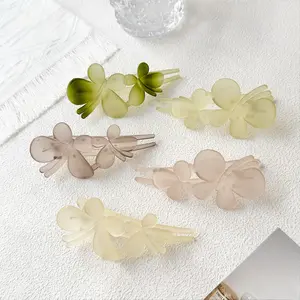 Transparent Matte Gradient Butterfly Hair Claw Clips Stylish Daily Hair Accessories for Women