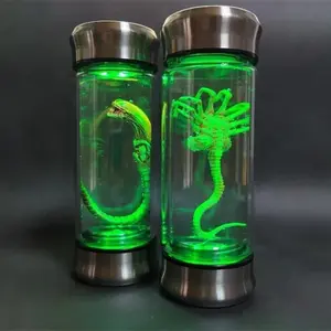Alien Glow Jar Xenomorph Specimen Facehugger Embryo Glass Jar Movie Prop Replica Home Decor Desktop Crafts Sculpture Decoration