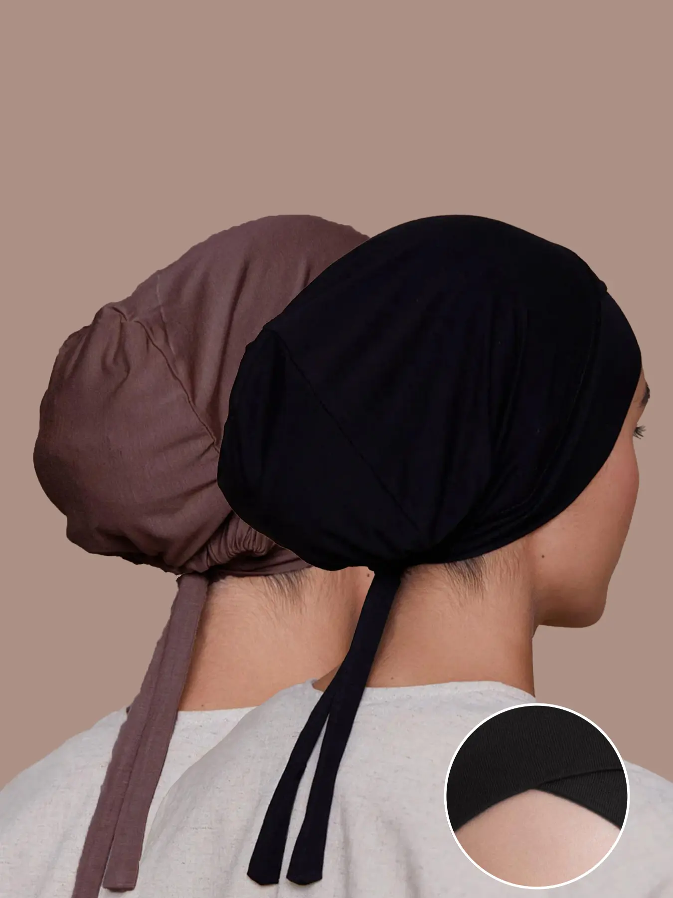 2pcs Women's Fashion Forehead Cross Tie Hat, Solid Color Adjustable For Muslim Hijab, Modal Breathable Comfort Turban, Versatile All-Season Accessory