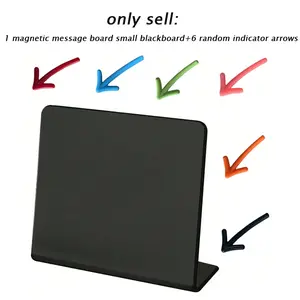 1 set, 1 reversed desktop magnetic message board small blackboard+6 indicator arrows. Ins style household vertical erasable notepad and office reminder board.