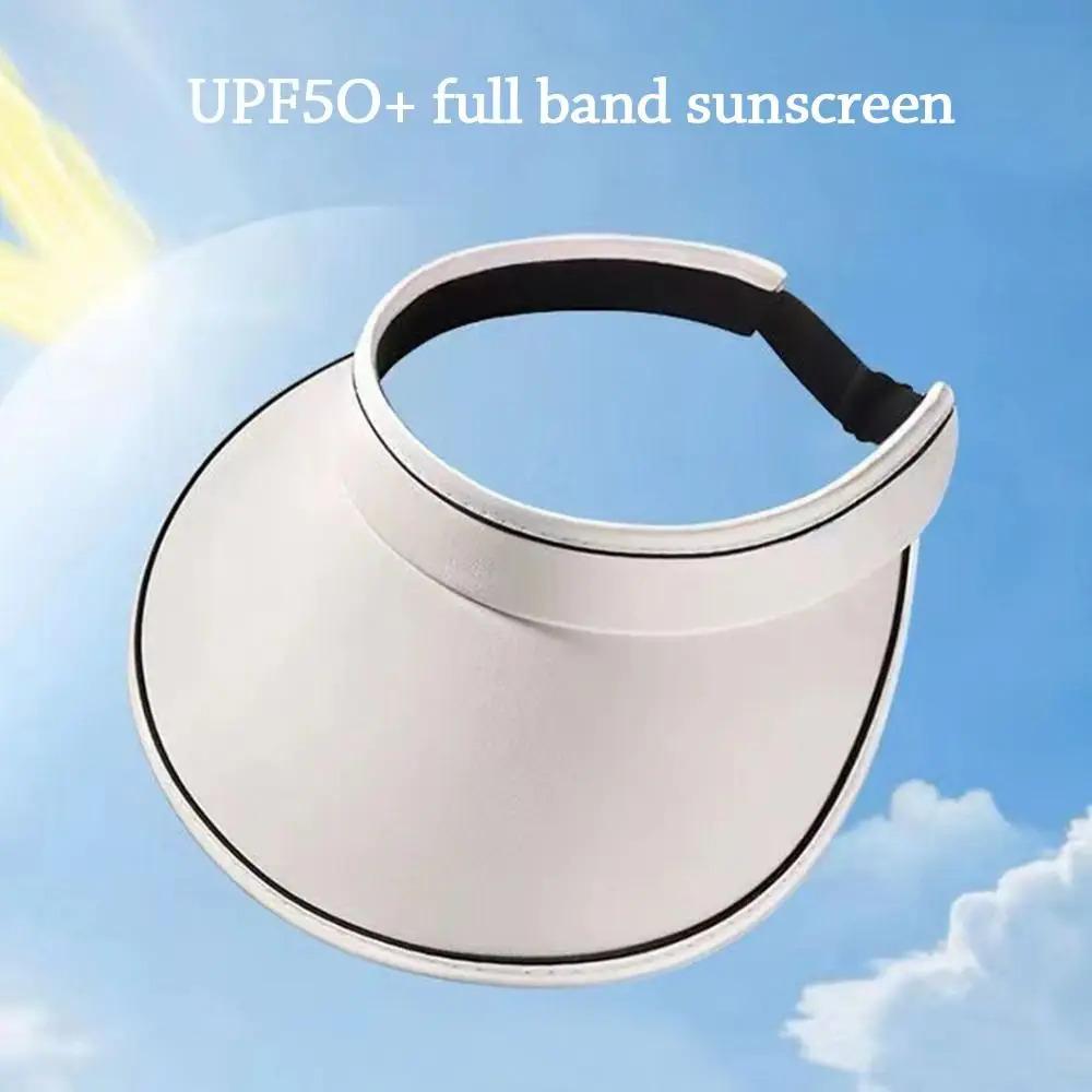 UPF 50+ Sun Visor Hat for Women Men, Foldable Wide Brim UV Protection Cap for Golf, Running, Hiking, Beach, Tennis & Outdoor Sports