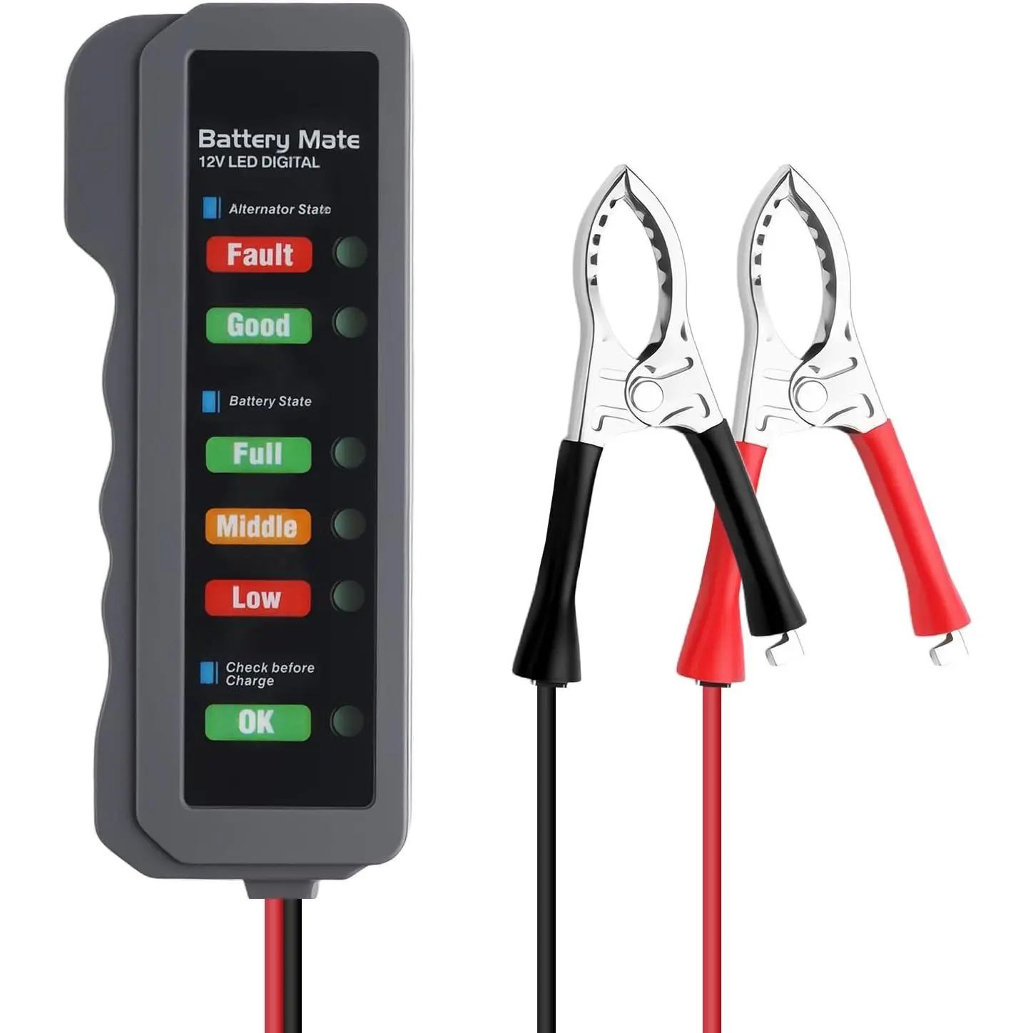 12V  and Alternator Tester Automotive,Easy to Use   Tester with LED Indication,Analyzer to Check   Load Testers for SUVs,,