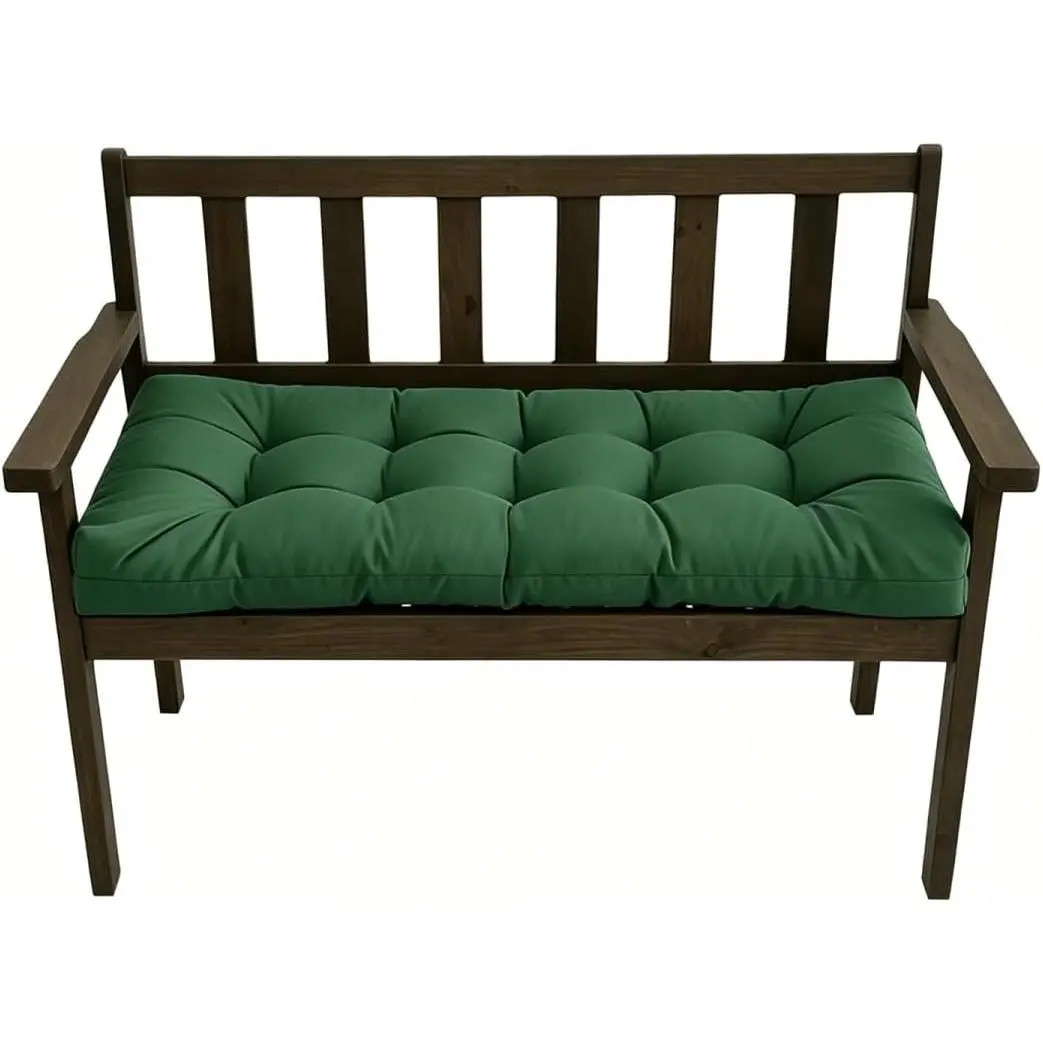 Dark Green Outdoor Bench Cushions for Patio Furniture | 40x20in  Swing Cushions Thicken Patio Bench Pad Indoor Outdoor Swing Bench Cushion Tufted Long Seat Cushions
