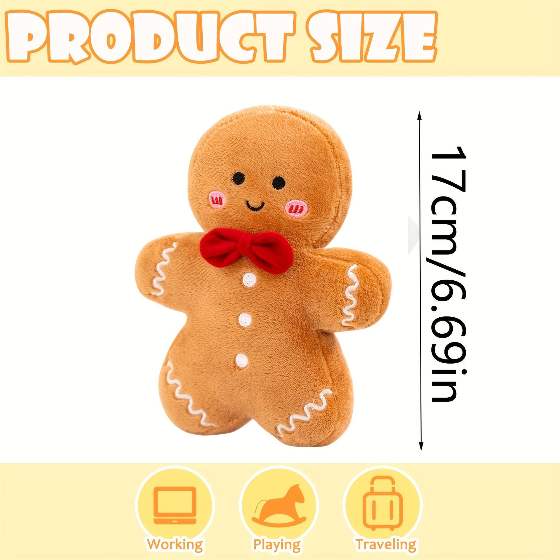 Ultra Soft Gingerbread Man Plush Toy - Cute Christmas Pillow Cushion, Lightweight Holiday Decoration & Perfect Xmas Gift