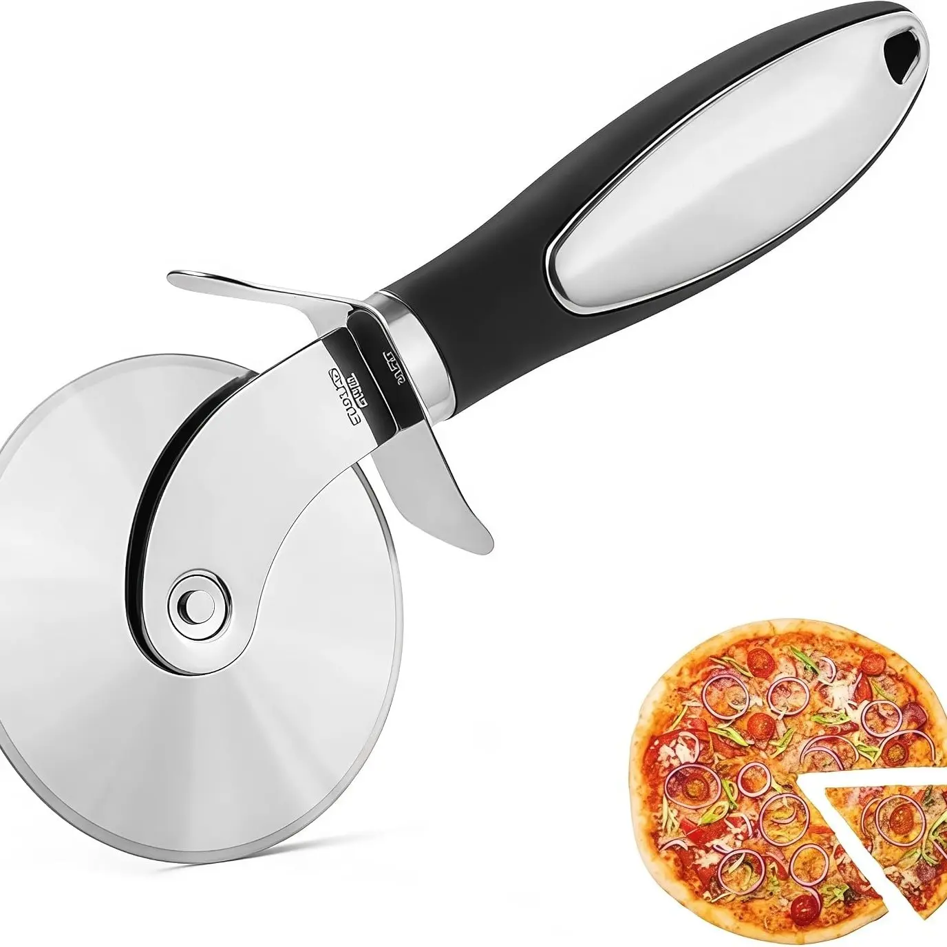 Stainless Steel Wheel Pizza Cutter, Durable Baking Slicing Tool, Perfect for Cutting Pizzas, Easy to Use Kitchen Utensil