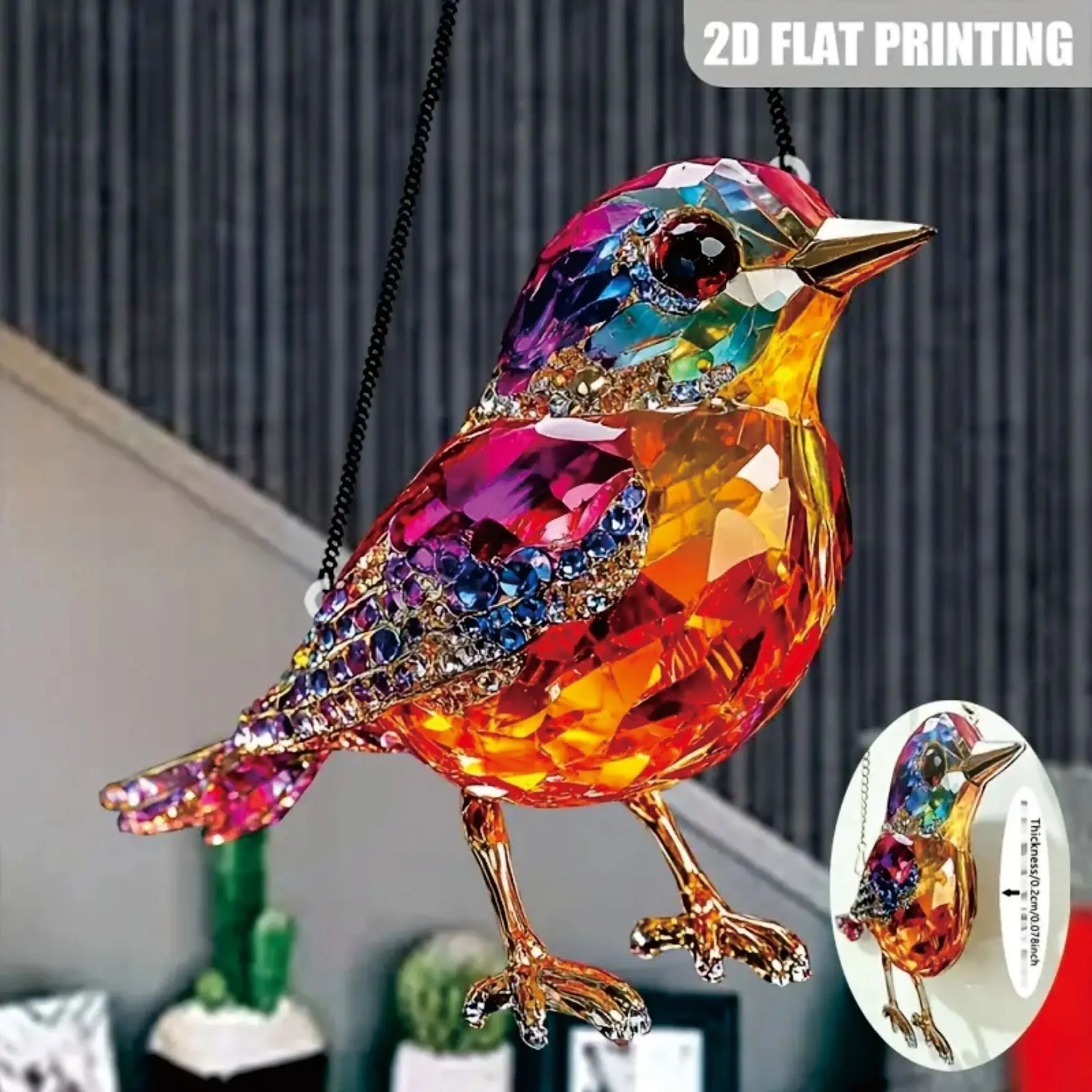 Acrylic Bird Ornament, Crystal-Like Design, Light Luxury Style, Window Decor Gift, Perfect for Entryway and Windows, Elegant Home Decoration