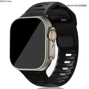2026Silicone Sport Watch Band (Only Band), 1 Count Stylish Wearable Smart Watch Replacement Watchband Compatible With iWatch Series 38mm 40mm 41mm 42mm 44mm 45mm 49mm Smart Watch Straps Smartwatch Accessories