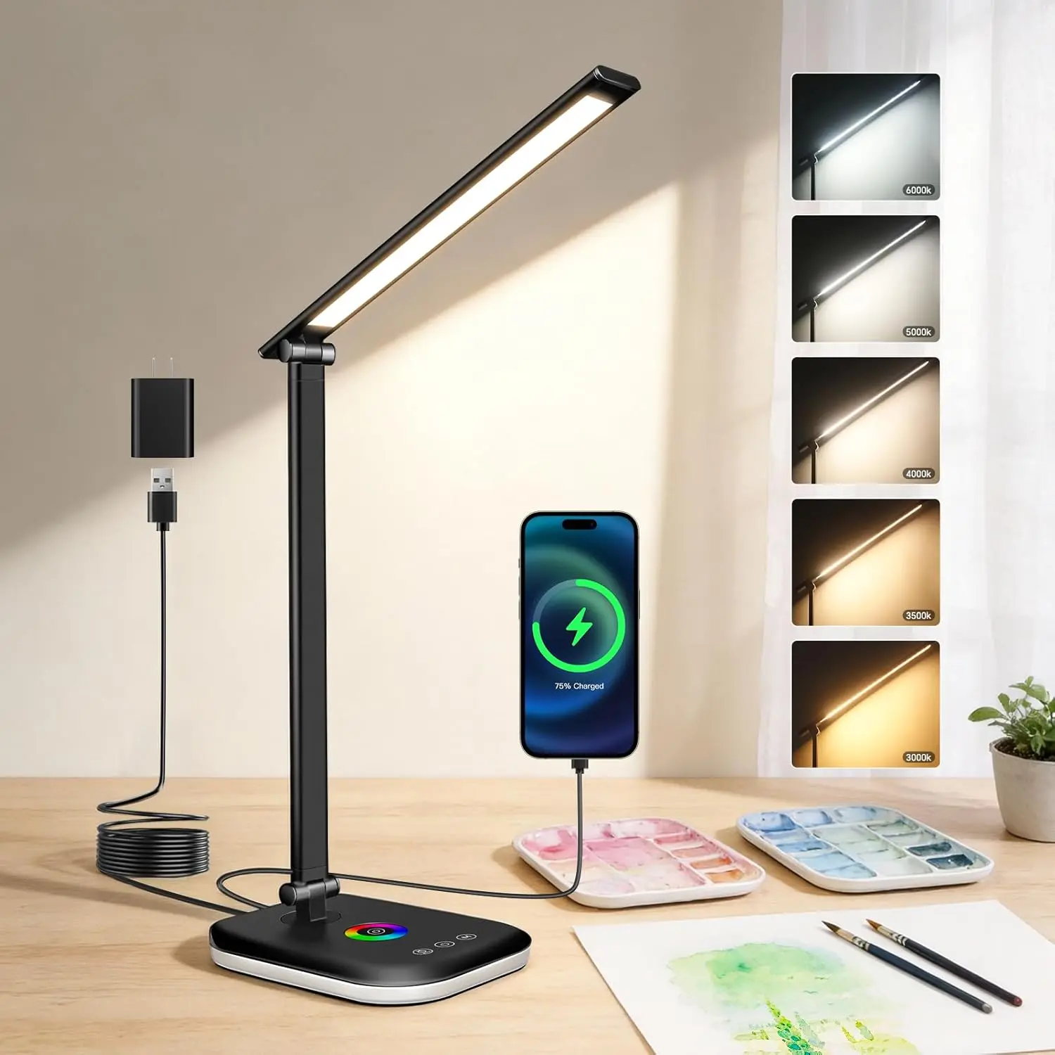 fits,all,glitter,vinyl,teacher,wardrobe,glock,shirt,salon,outfit,coucou,intimates,Muppet,Christmas,Carol,Back-to-School Season Bright LED Desk Lamp for Office Home, 10%-100% Dimmable Brightness & 5 Color, 800 Lumen Puzzle Light, Eye Caring Desk Light for