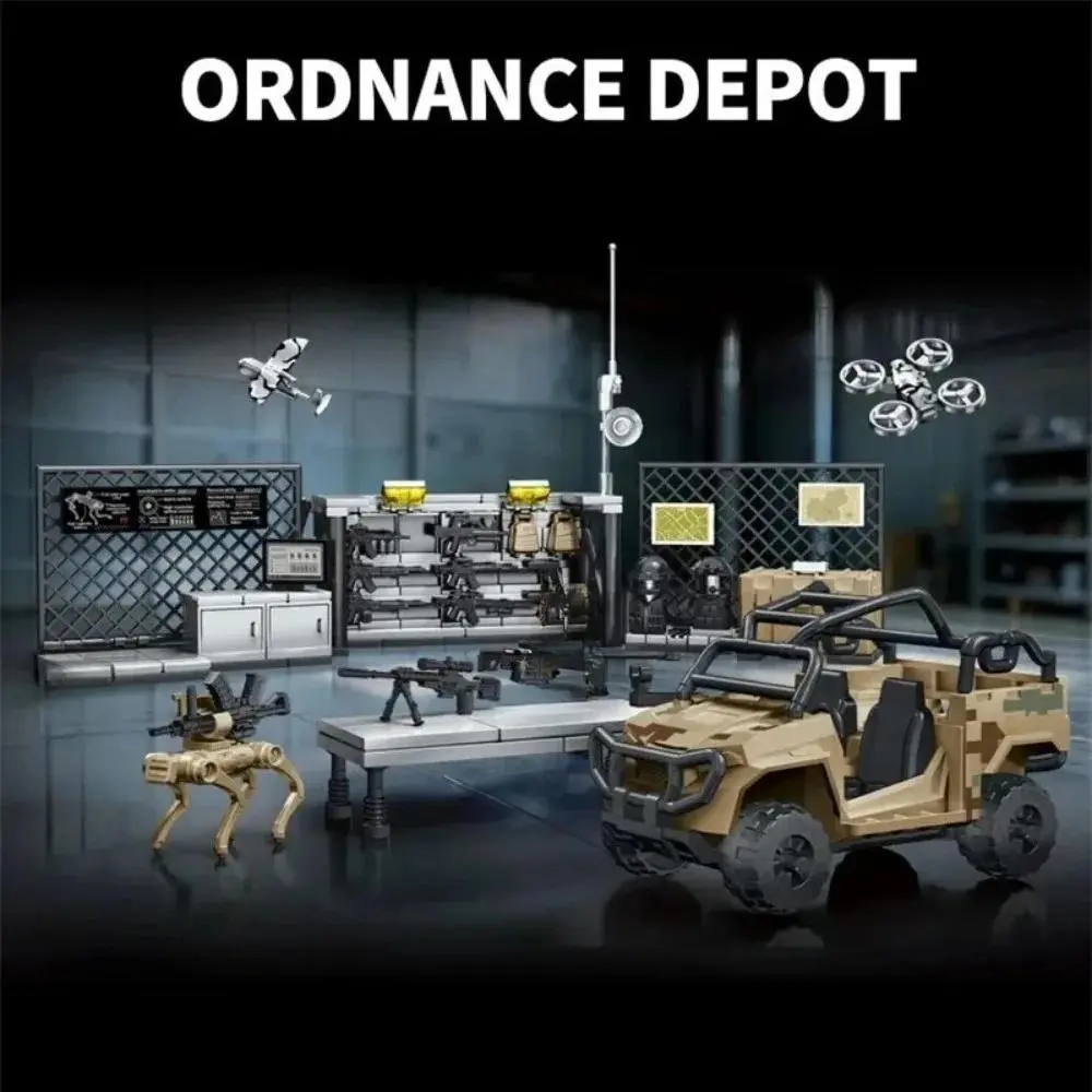 MOC Military Vehicle SUV Off-road Vehicle Model Building Blocks Set Model Toy Equipment Depot DIY Bricks Toys for Kids Boys Adult