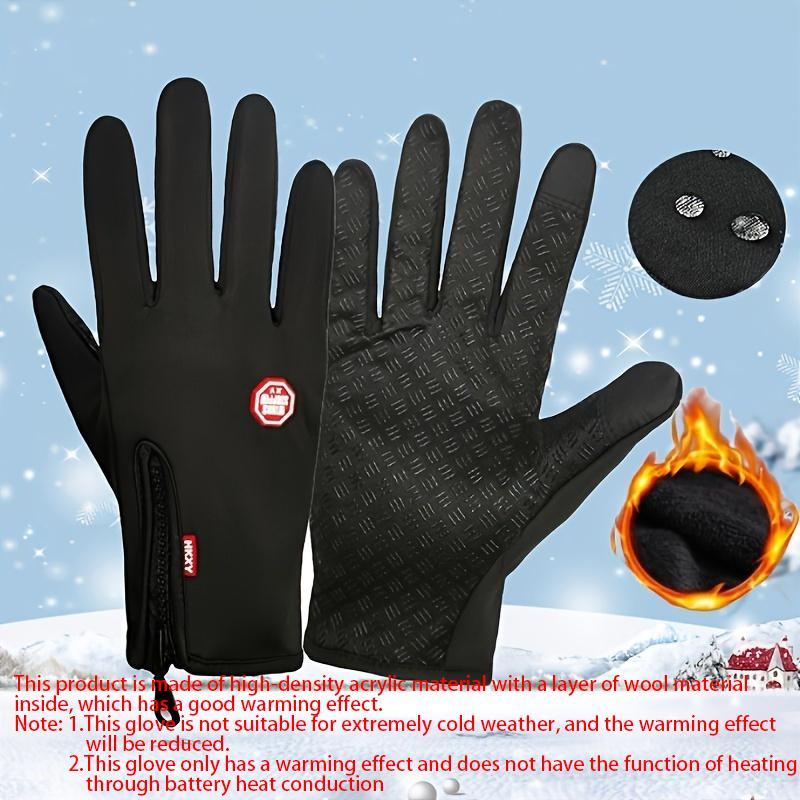 Winter Warm Gloves, 1 Pair Men's and Women's Outdoor Cycling Gloves, Waterproof & Windproof Touch Screen Gloves, Outdoor Warm Sports Gloves for Sports, Travel