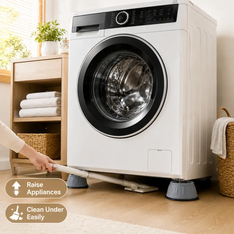 4PCS Anti-Vibration Anti-Slip Rubber Washing Machine Support Pads - Shock-Absorbing Base Mats for Home Appliances, Bathroom Fixture Protectors