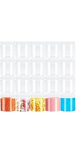 20Pack 4oz Clear Plastic Slime Containers with Lids,Round Refillable Travel Storage Sealed Jars Wide Mouth Container for Candy,Makeup,Cosmetics,Lotions,Eye Shadow,Cream,Butters