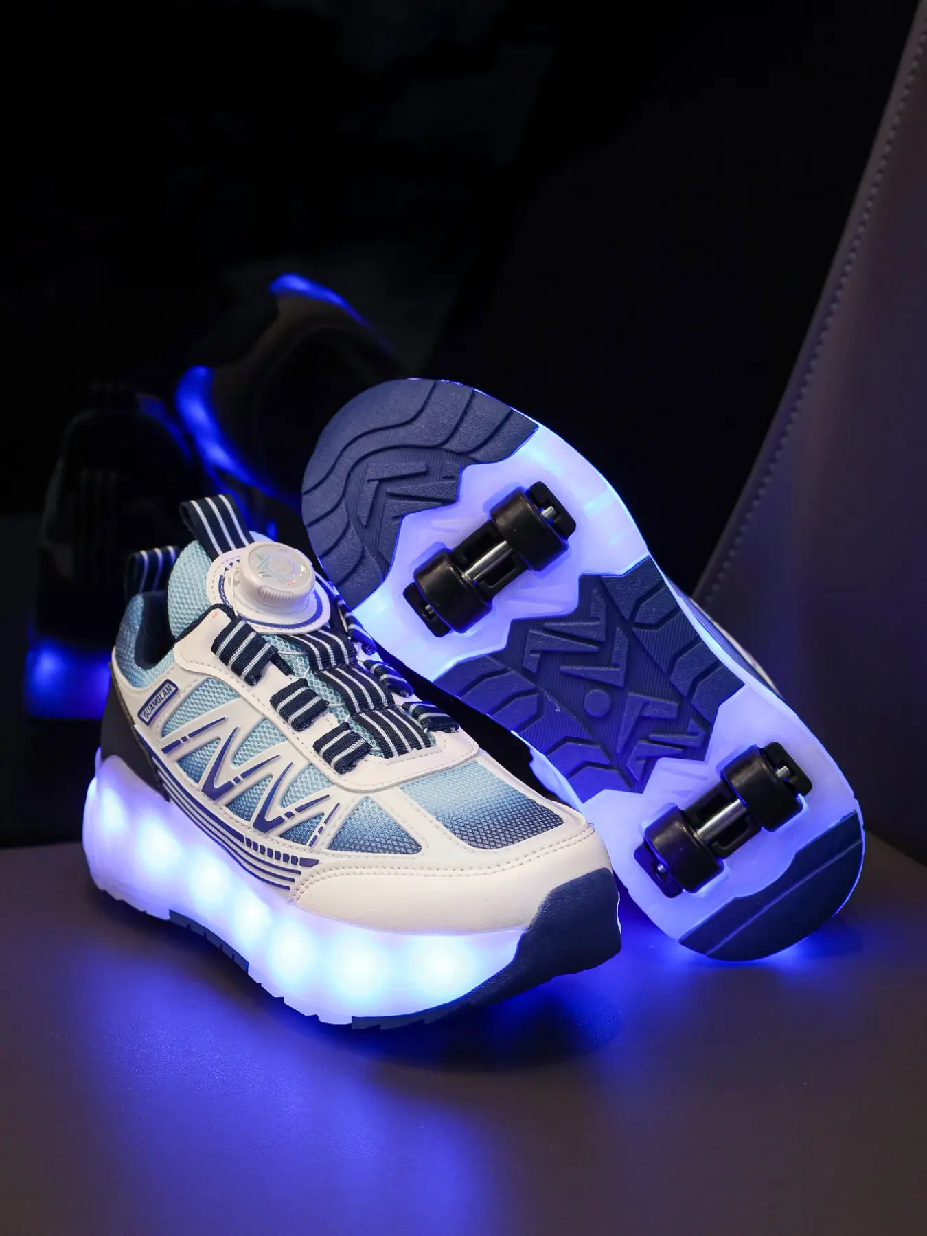 Charging Multi-Mode LED Roller Skates for Kids, Breathable Mesh, Wheelless Inline Skates, Street Style, All Seasons, Gift Idea