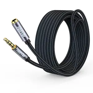 Headphone Extension Cable 4 Pole 3.5mm Stereo Jack Male to Female Aux Extension Cable Audio for Headphones Microphones Tablets Computers PS4 and More 8FT