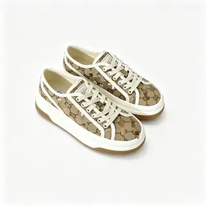 Retro Patterned Platform Sneakers for Women, Lightweight Cushioned Insole, Non-Slip Rubber Outsole, Casual & Street Style Shoes