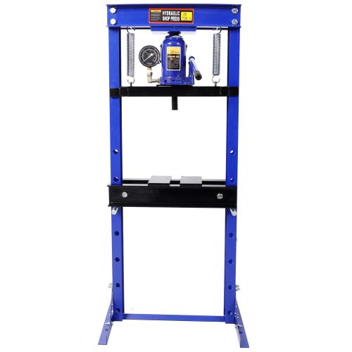 20Ton Bottle Jack Shop Press with Gauge, Bend, Straighten, or Press Parts, Install Bearings, U-Joints, Bushings, Ball Joints, and Pulleys,Blue