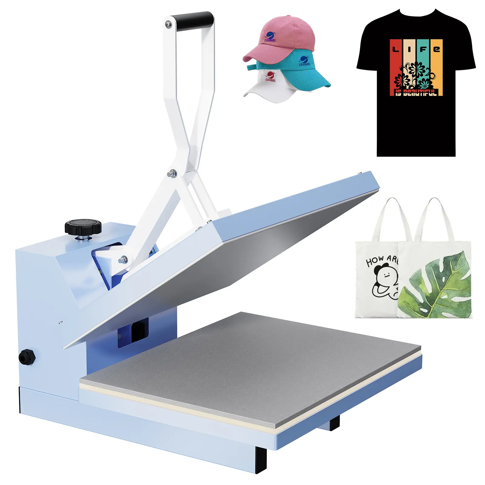 Heat Press,16x20 Heat Press Machine for t-Shirt, 1624 Single Layer Heat Transfer Press, Heating Area, 110v Commercial Heat Press for Shirts, Hats, Tote Bags