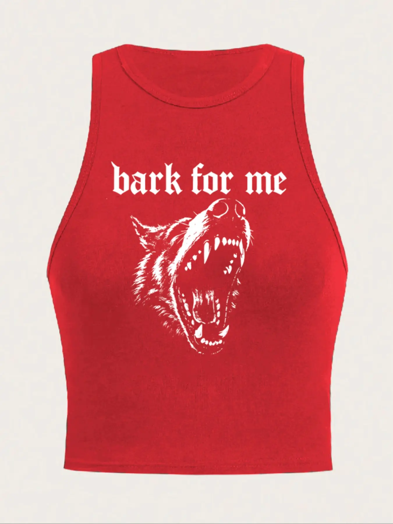 Women's 'bark for Me' Wolf Pattern Camisole Tank Tops, Y2K Street Style, Aesthetic Gothic Sleeveless Shirt, Loose-Fitting, Multiple Colors Available