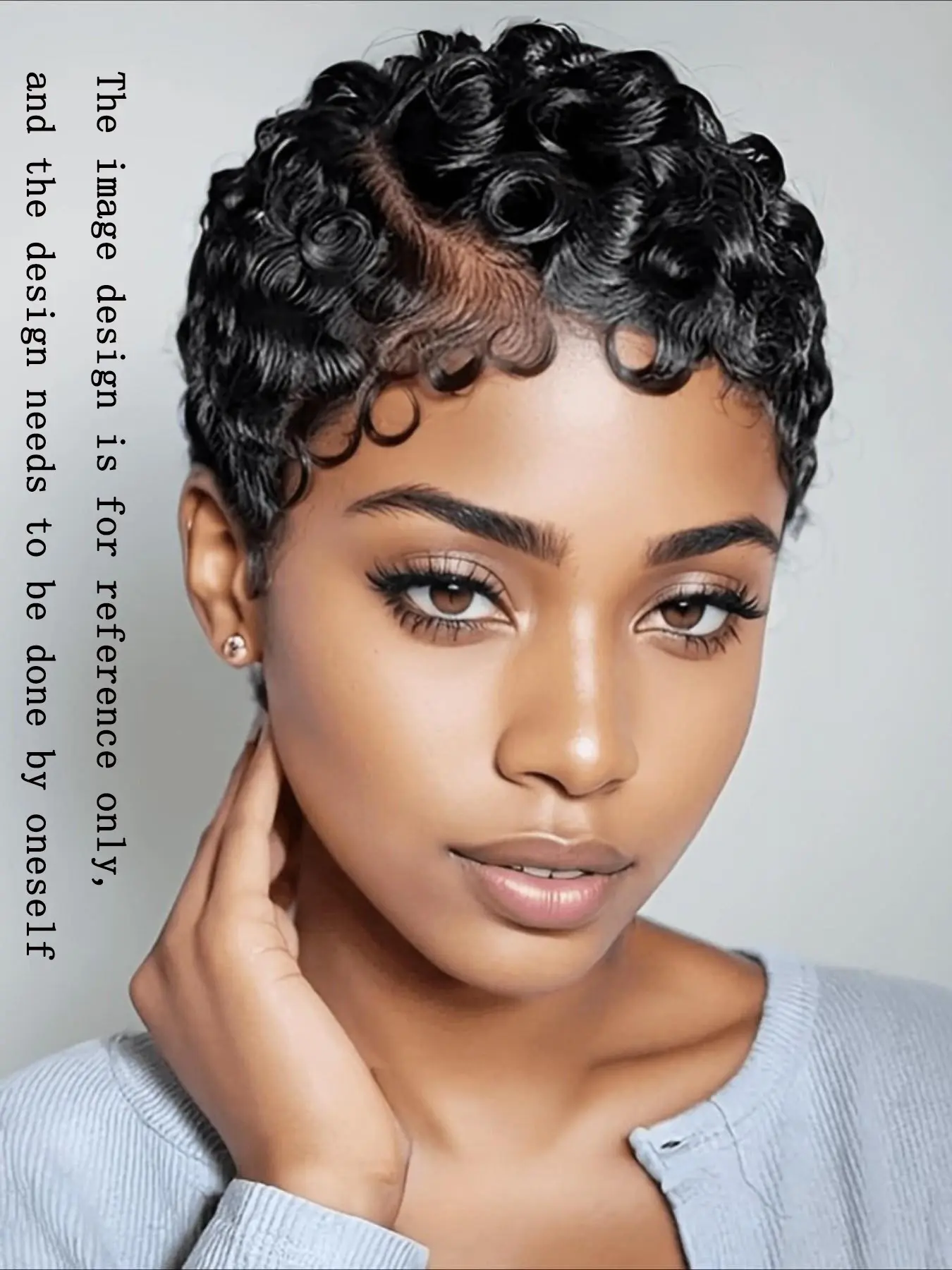 Curly Wave Pixie Cut Human Hair Wig for Women Full Machine Made Wig 150% Density