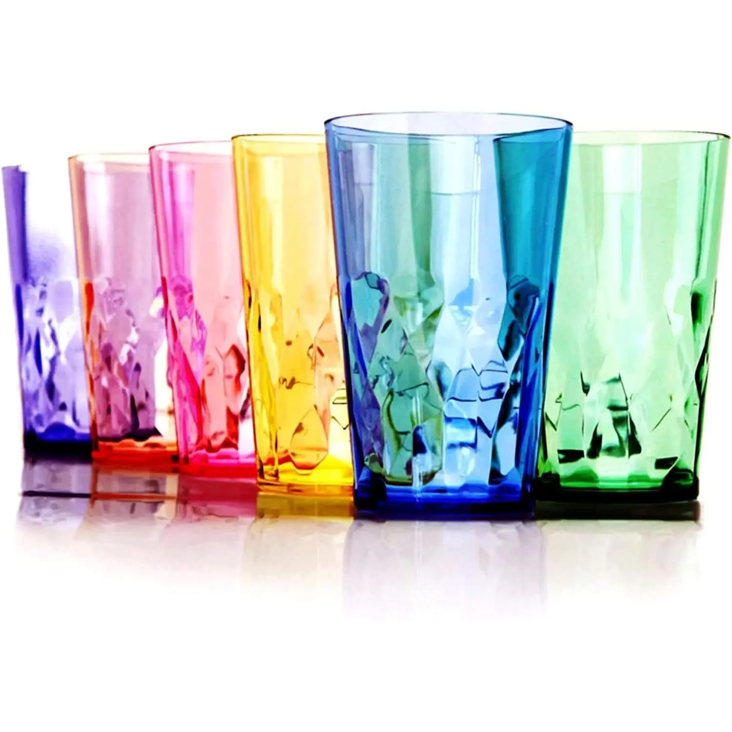 19oz Unbreakable Premium Drinking Glasses Set of 6 - Super Grade Acrylic Plastic - Perfect for Gifts - Dishwasher Safe - Stackable - Drinkware Cups Reusable Water Tumbler