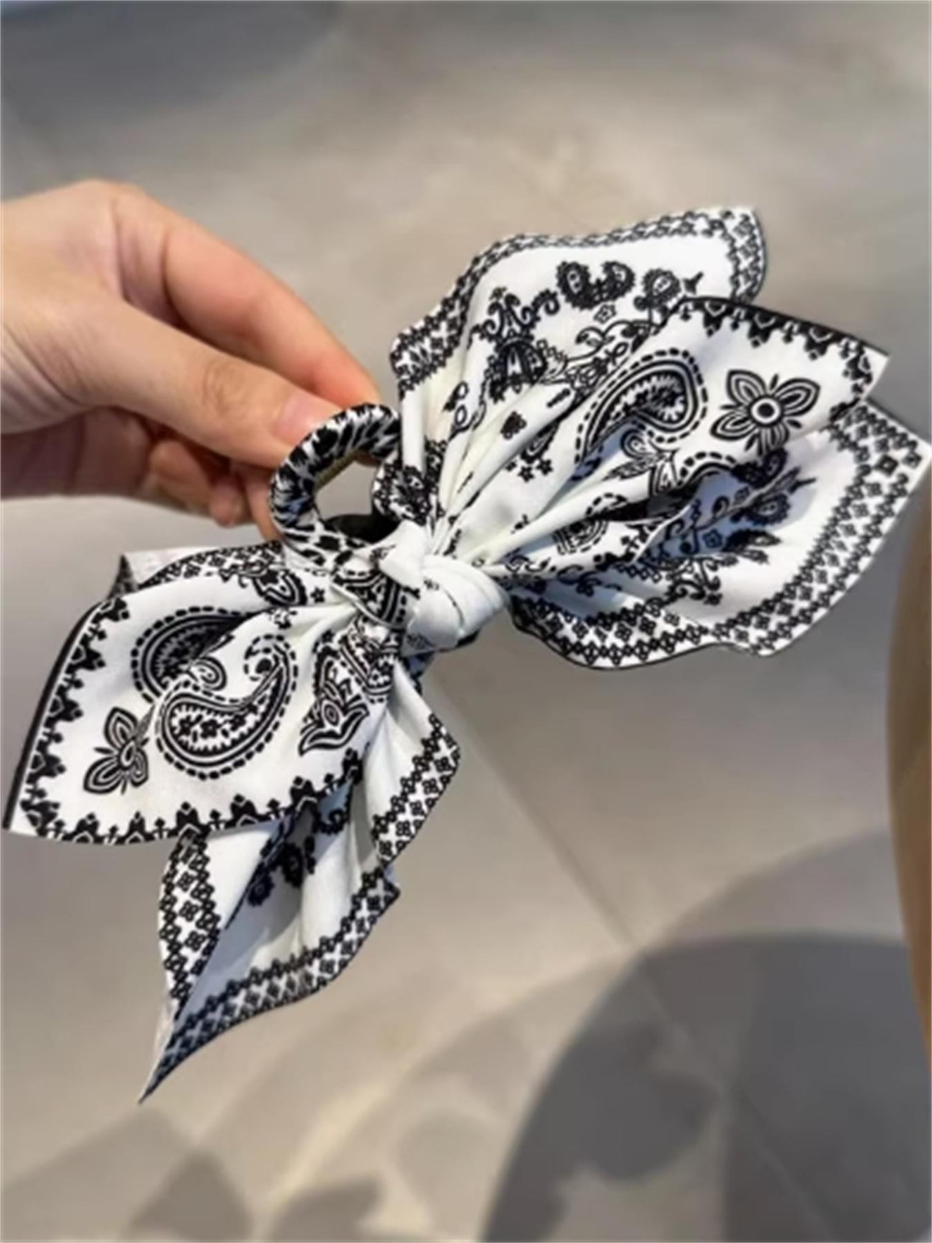 3pcs/1pc women's paisley pattern printed double-sided layered fabric bow hair clip, ponytail bun hair bohemian style hair accessory, suitable for daily, party, Boho hair accessories, Super Cute Clips