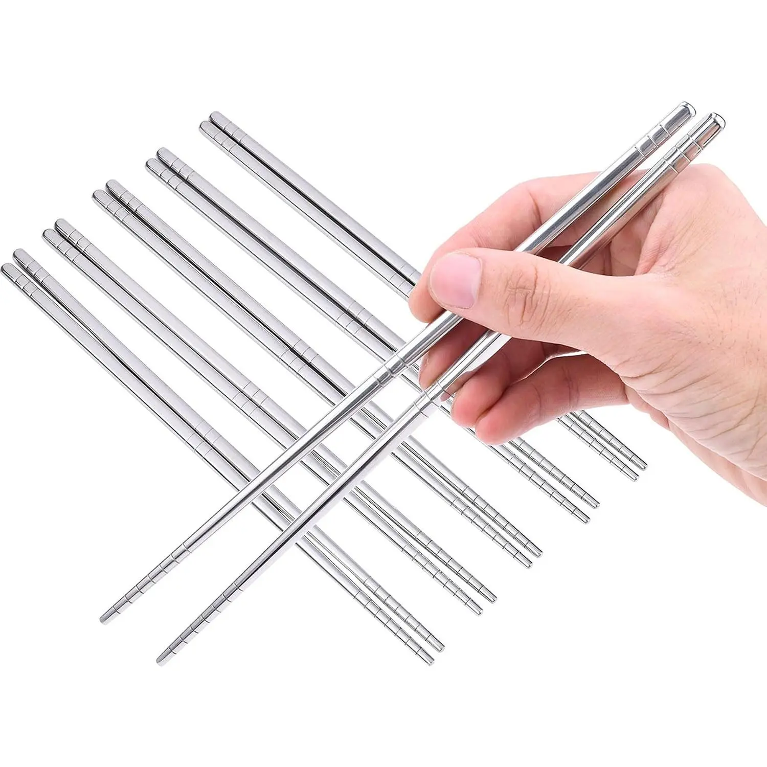 5 Pairs Stainless Steel Chopsticks Light Anti-Rust Dishwasher Safe 5 Pairs Stainless Steel Chopsticks Light Anti-Rust Dishwasher Safe