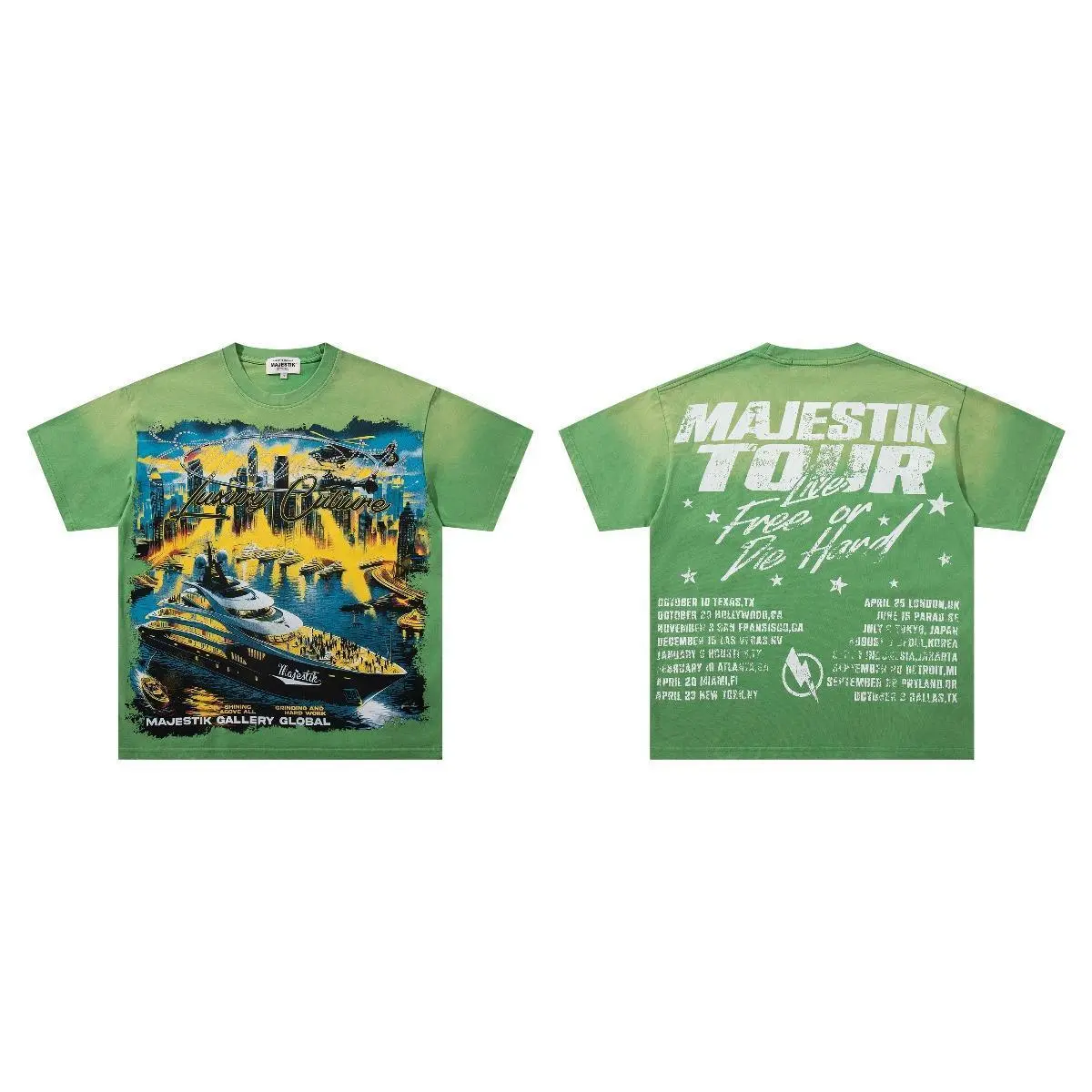 MAJESTIK Unisex Vintage Washed Rhinestone Graphic Tees, Oversized Short Sleeve Distressed Raw Edge T-Shirt, Heavy Bling Rhinestone Y2K Hip Hop American High Street Tops, Moisture Wicking Casual Tee for 2026 Coachella Festival Daily Outfits | graphic tees