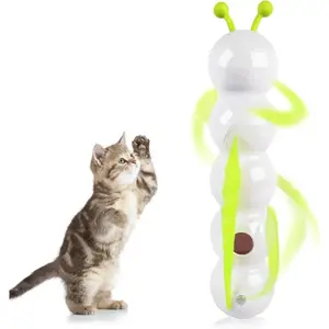 All  Paws Interactive Cat Feather  Suction Cup Caterpillar Whack 'A' Prey with Automatic Fluffy Tail Teaser Motion Sensor USB Rechargeable  Indoor Cats Engaging  Smart Motion Sensor Stable  sisal catnip kitty Kicker  plush speedy fun senior ambush breed
