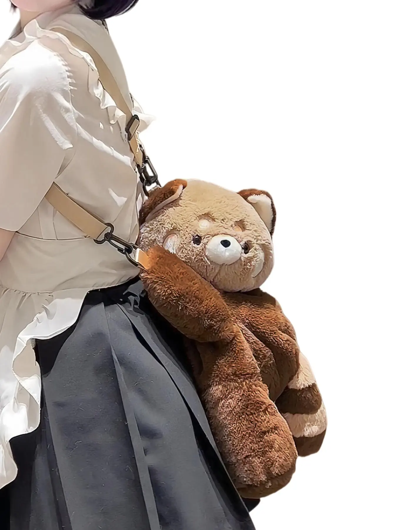 Creative Party Raccoon Plush Backpack, Women's Shoulder Crossbody Bag, Animal Design Large Capacity Wallet, Fashion Campus Backpack, Birthday Gift