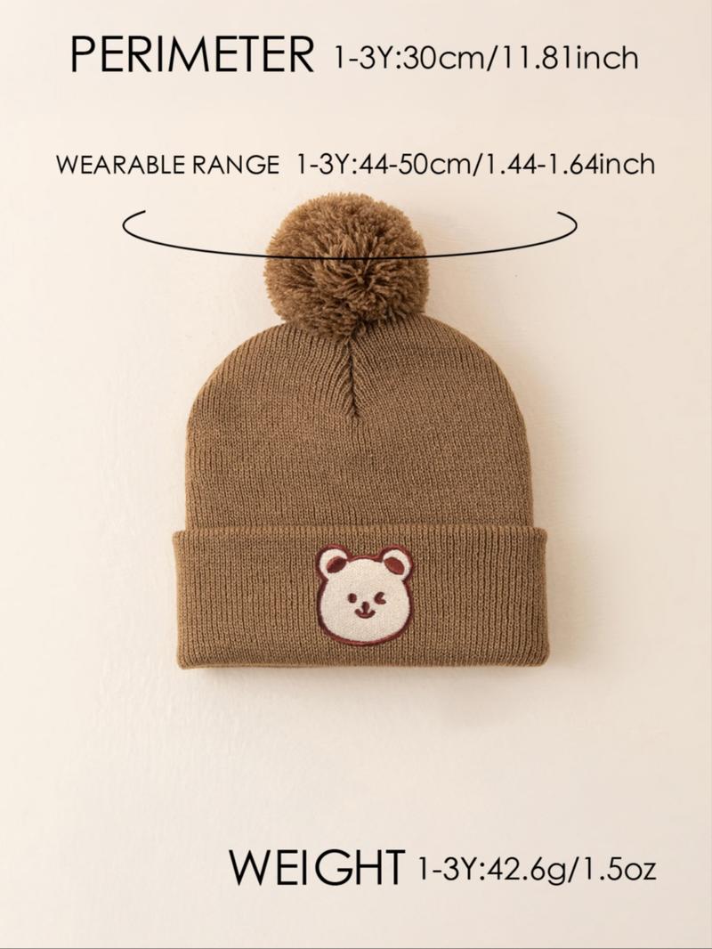 Knitted Hat for Newborns & Toddlers, Warm Winter Beanie for Outdoor Use, Casual Style Daily Commute Cap, Suitable for Fall & Winter, Bonnet
