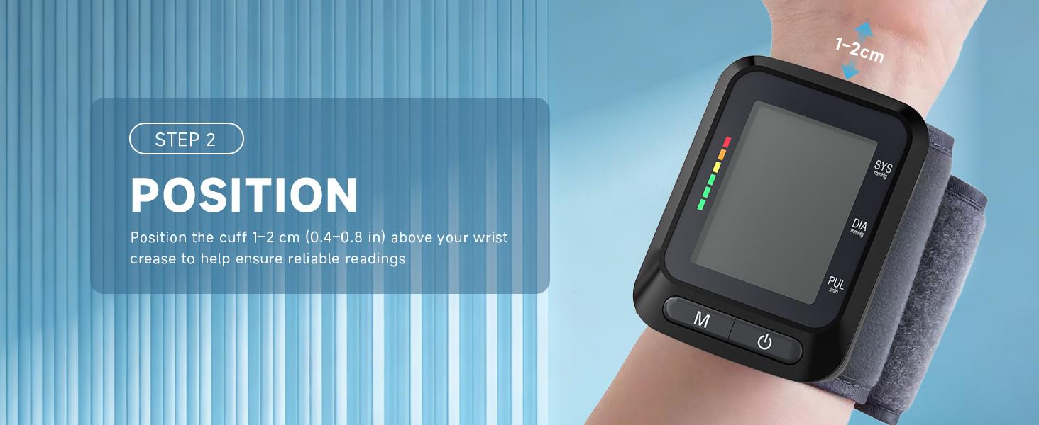 Wrist Blood Pressure Monitor, Blood Pressure Cuff Wrist for Home Use, Automatic Digital BP Monitor with Large Backlit Display, 2 User 120 Memory, Adjustable 5.3"-8.5" Cuff