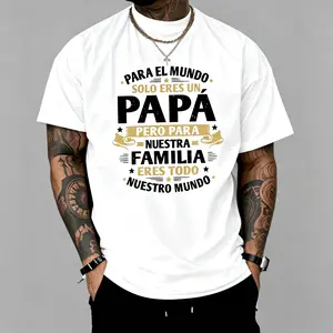 "Para El Mundo Solo Eres Un Papá Pero Para Nuestra Familia Eres Todo Nuestro Mundo" Spanish Dad T-Shirt for Men & Women - Soft Breathable Cotton Crew Neck Short Sleeve, All-Season Summer Spring Casual Tee, Great Latin Father's Day Gift, Machine Washable