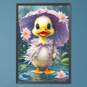 5D DIY Full Round Drill Partial AB Diamond Painting Duck Kit Art Decor 45x65cm