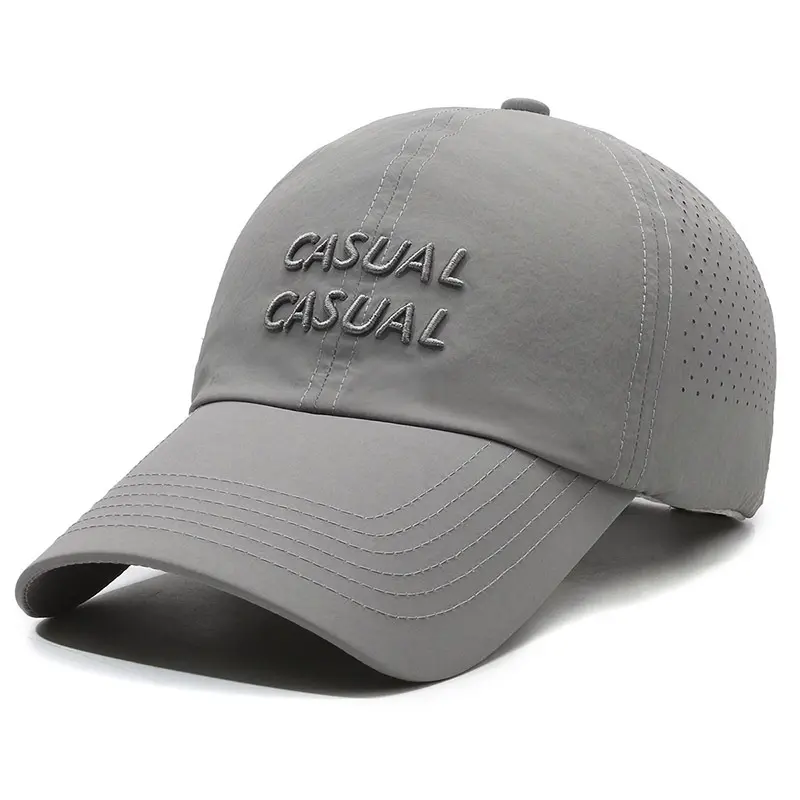 Mens Womens Grey Baseball Cap Breathable Quick Dry Sport Sun Hat Lightweight Adjustable Running Cap Summer Outdoor Sports Hat Gym Workout Hiking Fishing Golf Travel Bicycle Tennis Beach Caps Grey Ball Hat Men