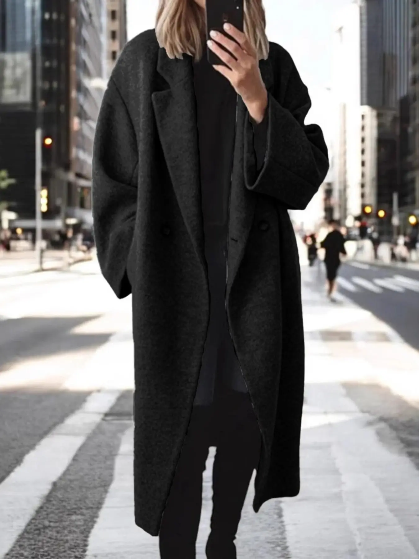 New Arrival 2026 Autumn-Winter Women's Long Loose-Fit Coat, Plain Surface Unlined Casual Outerwear, Multiple Colors and Sizes Available, Basic