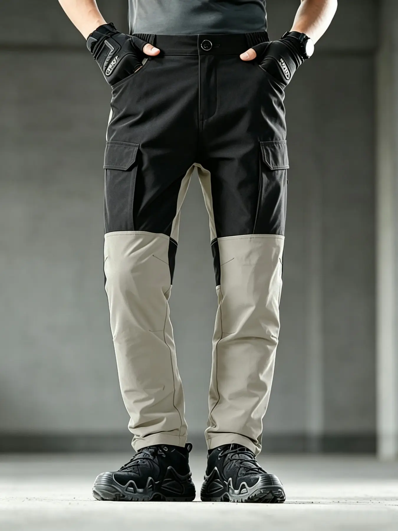 Men's Outdoor Hiking Pants, Spring Summer Casual Stretch Ice-Feel Quick-Dry, Nylon Waterproof, Ideal for Trekking, Sports, Daily Wear