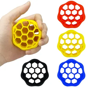 2pcs Creative Honeycomb Silicone Grip Strengthener, Wrist And Arm Muscle Training Five-Finger Strength, Rehabilitation Grip Ring Decompression Artifact