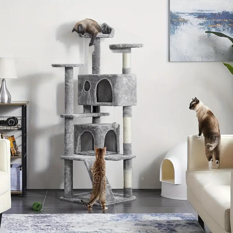 High Rise Space Saving Cat Tree Tall Climbing Tower Stable Cat Play House Heavy Duty Cat Stand for Large Cats Hot Selling