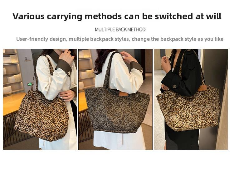 Leopard Graphic Tote Bag, Large Capacity Shoulder Bag for Women, Casual Trendy Versatile High-quality Daily Commuting Bag, Girl Fashionable Shopping Bag