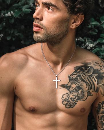 Trendy 925 Sterling Silver Cross Necklace for Men Women Durable Non Tarnish Beveled Edge Crucifix Pendant Cuban Link Chain Jewelry 16-30 Inches Valentine's Day