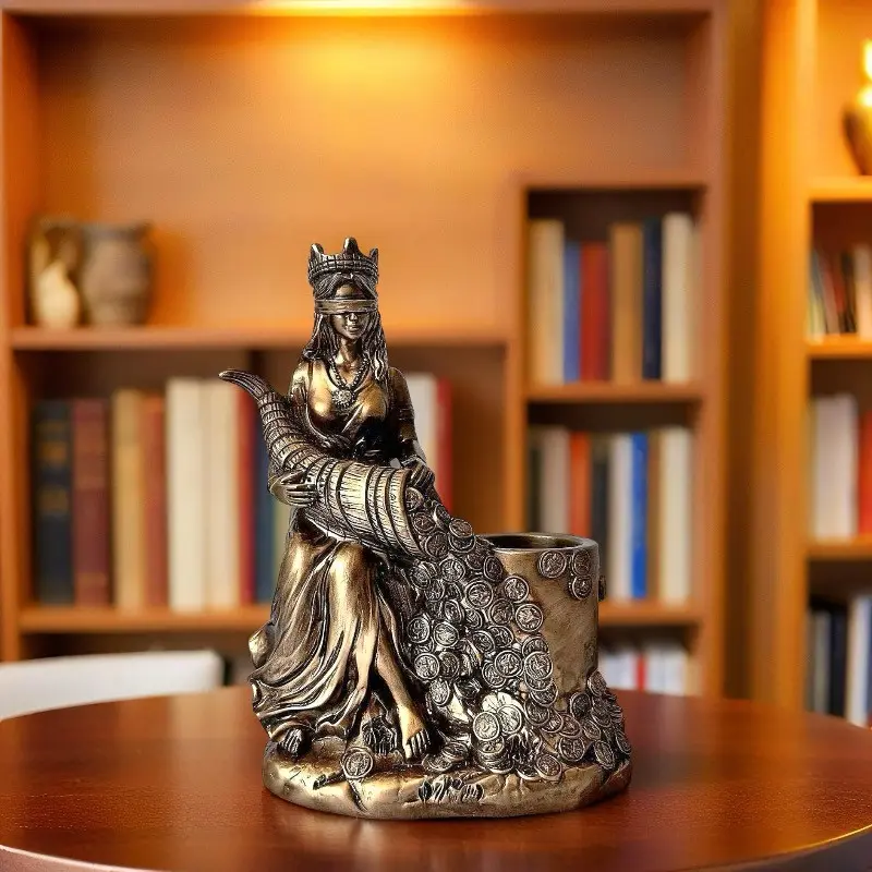 Wealth Goddess Statue Ornament, Artistic Pen Holder Design, Adds Cultural Touch to Home or Office Decor, Enhances Aesthetic Appeal, Sculpture Desk Decor, Desk Ornaments